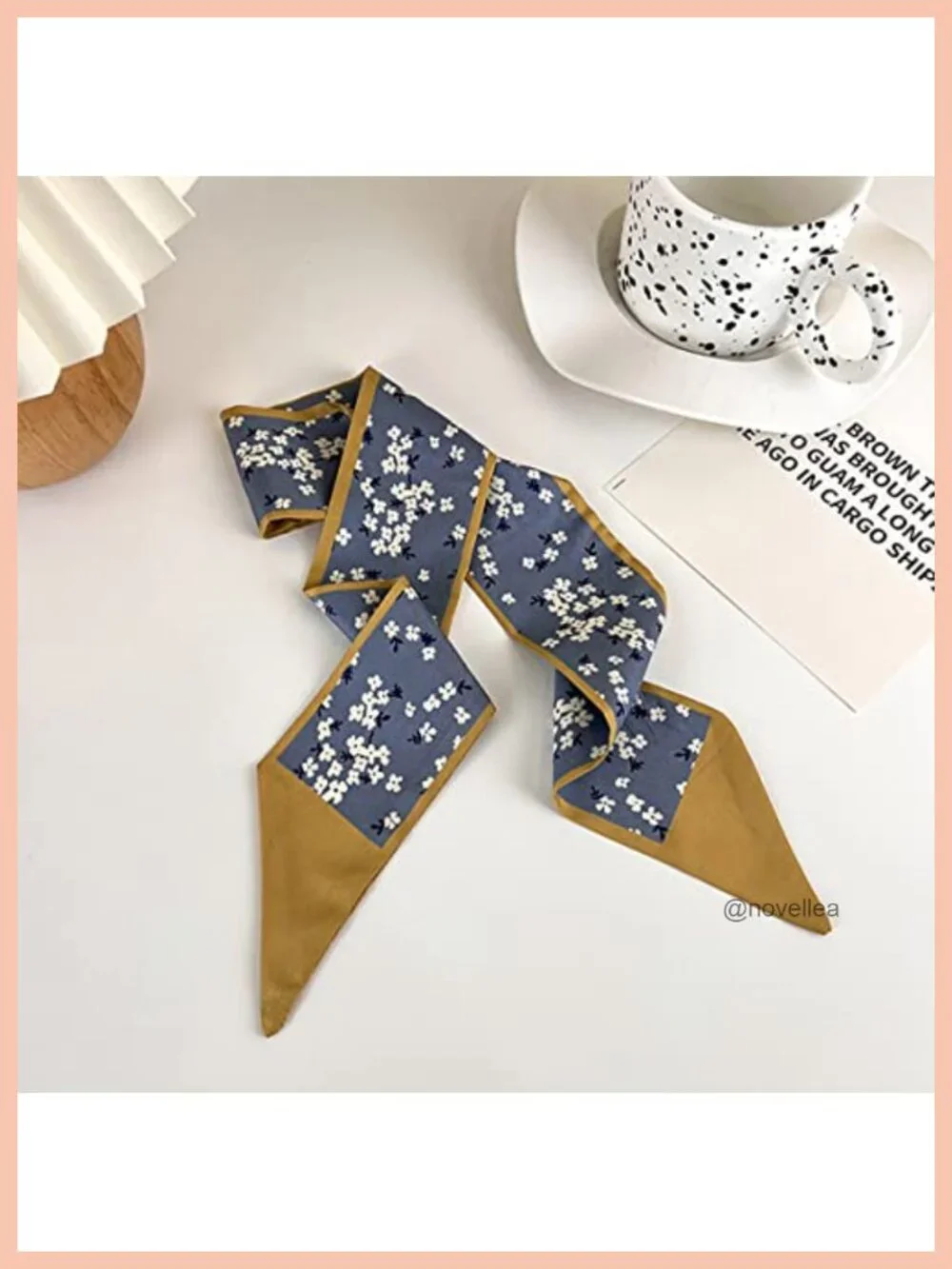 Retro Small Silk Scarf Heart Spring Summer Narrow Ribbon Headband